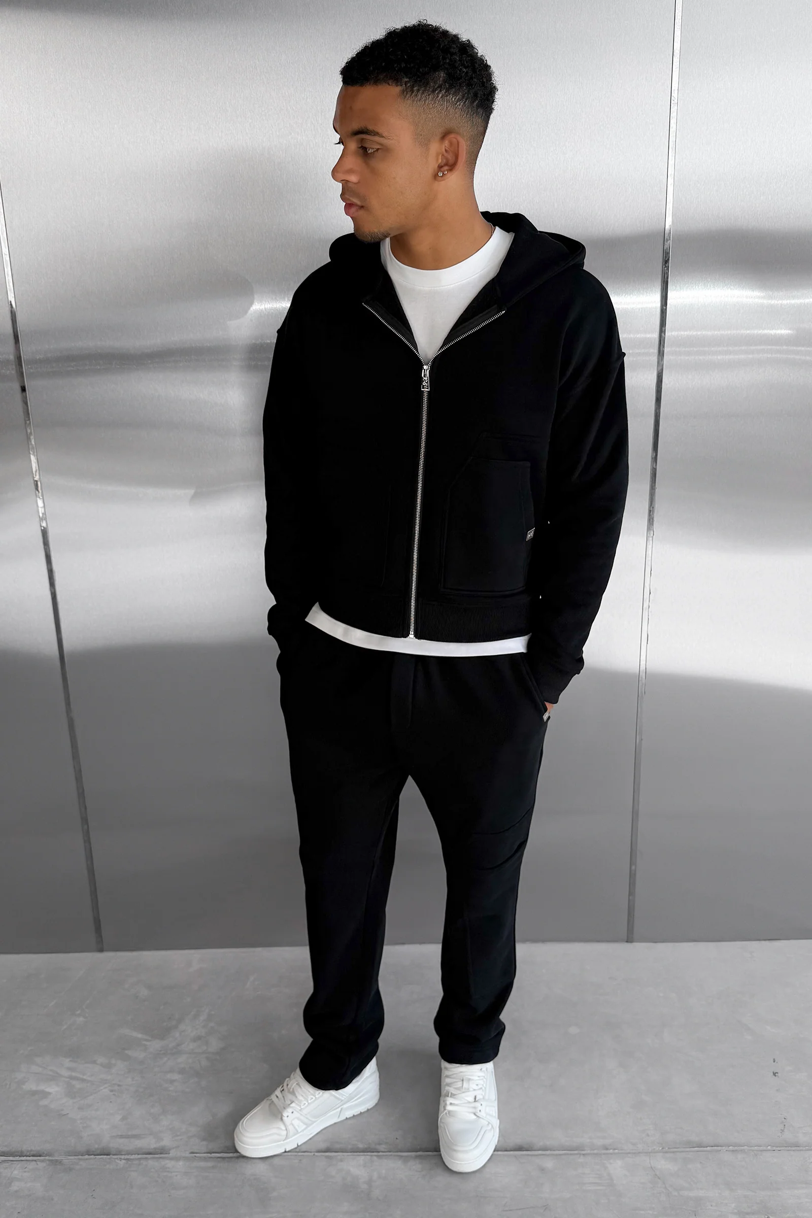 Boxy Carpenter Hoodie - Black - Image 6
