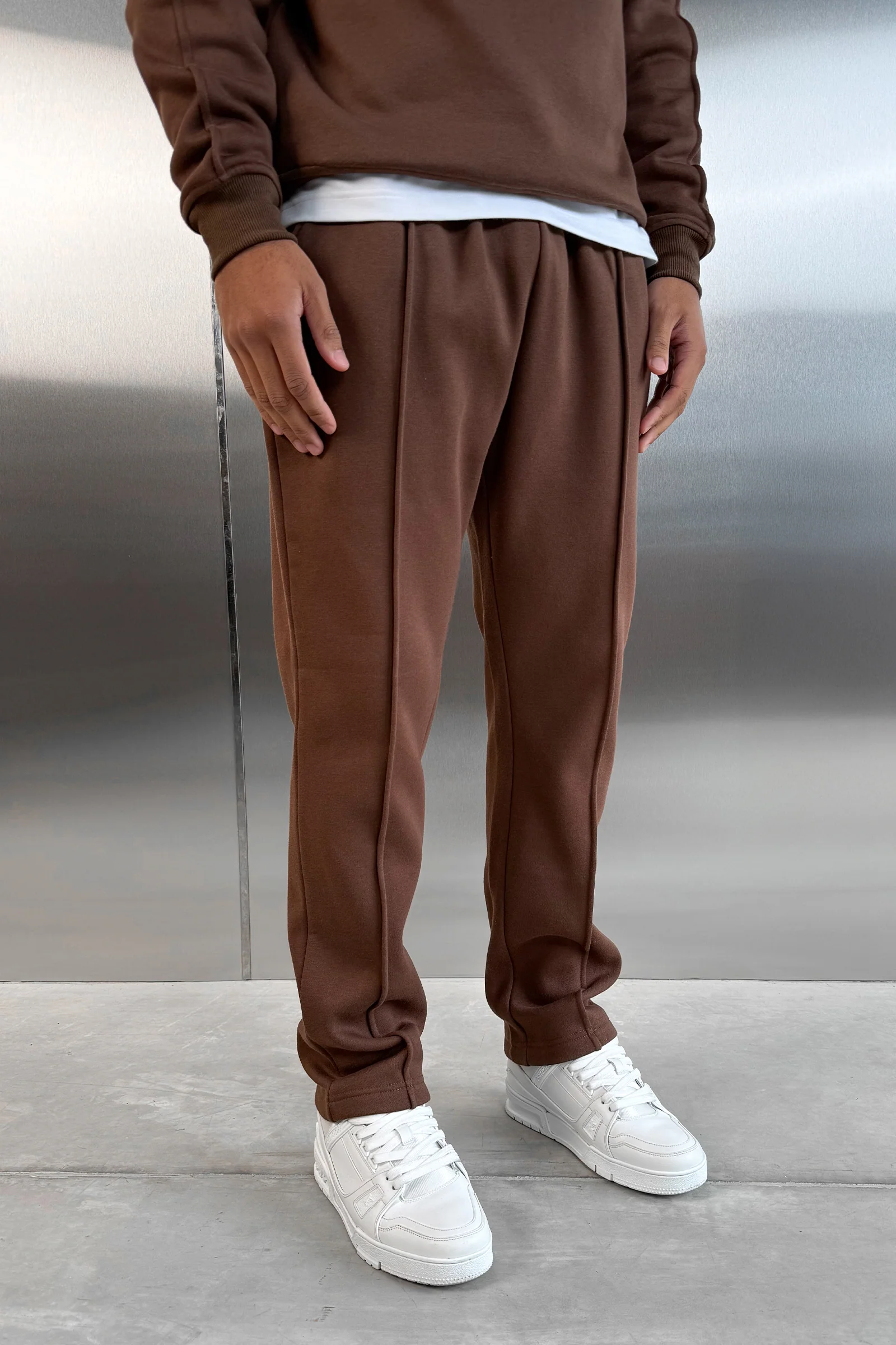Relaxed Pintuck Joggers - Mocha - Image 3