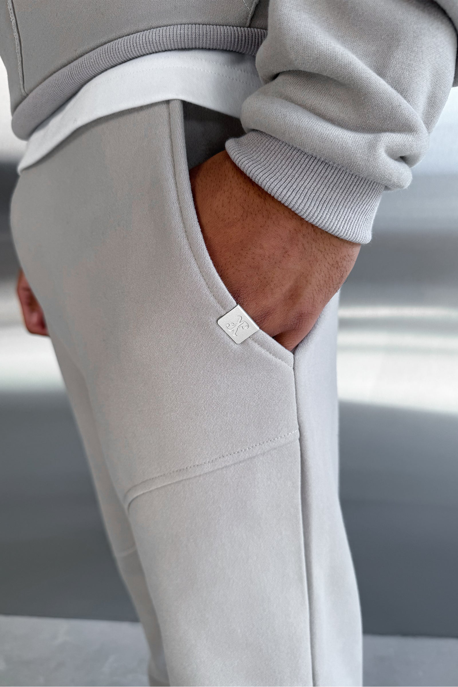 Curve Seam Straight Leg Jogger - Grey - Image 6