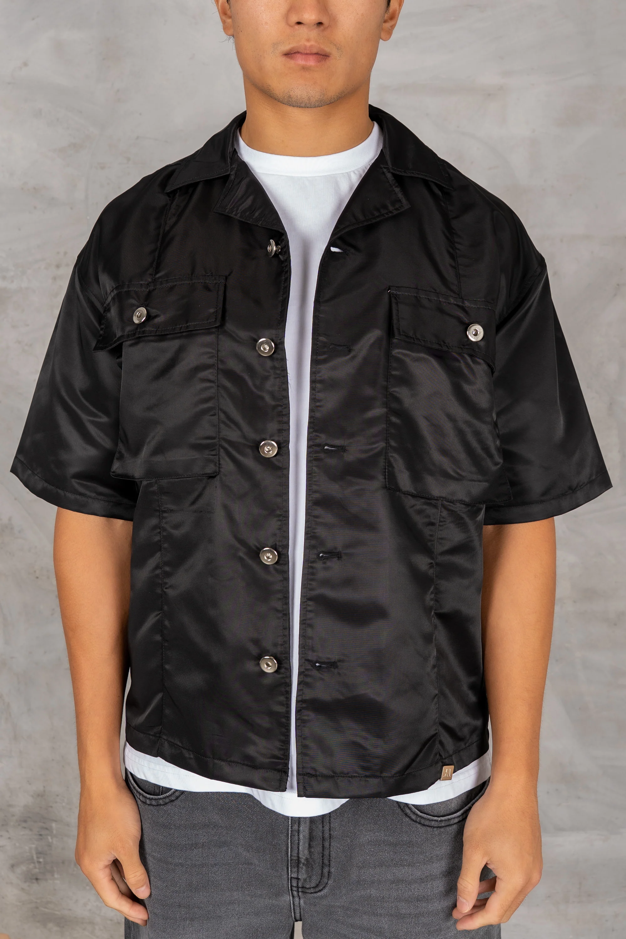 Nylon Cargo Shorts - Black - Image 3