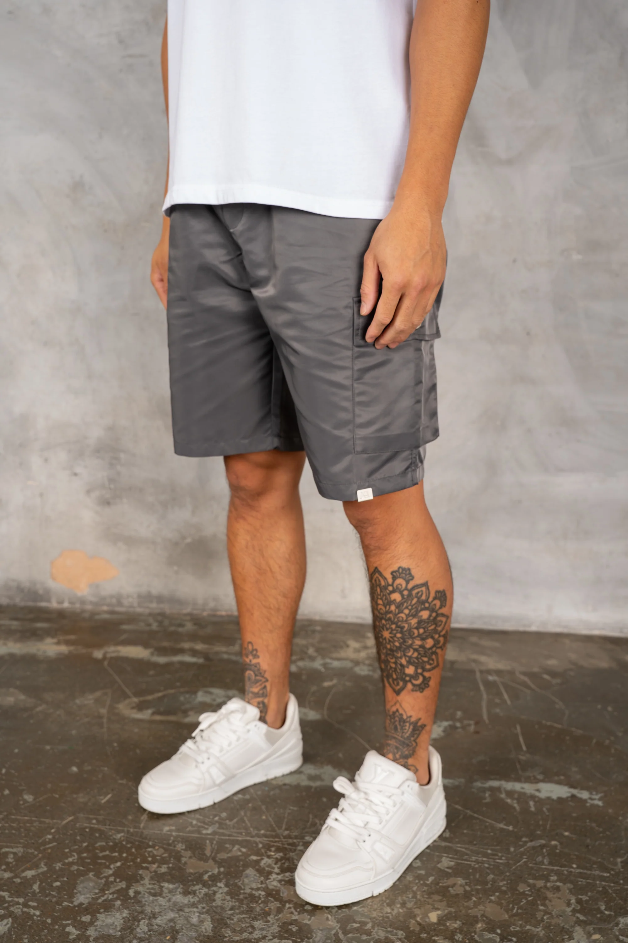 Nylon Cargo Shorts - Charcoal - Image 6