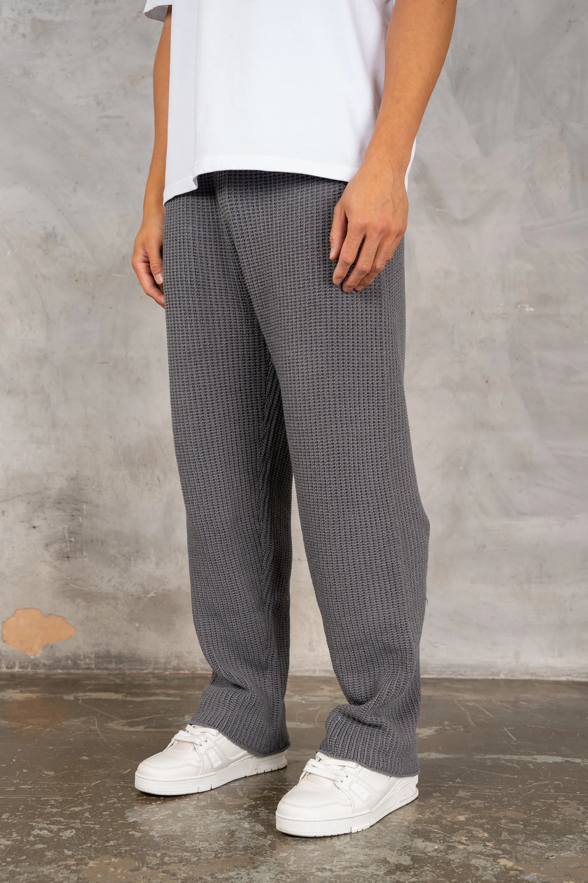 Relaxed Crochet Shirt - Charcoal - Image 2