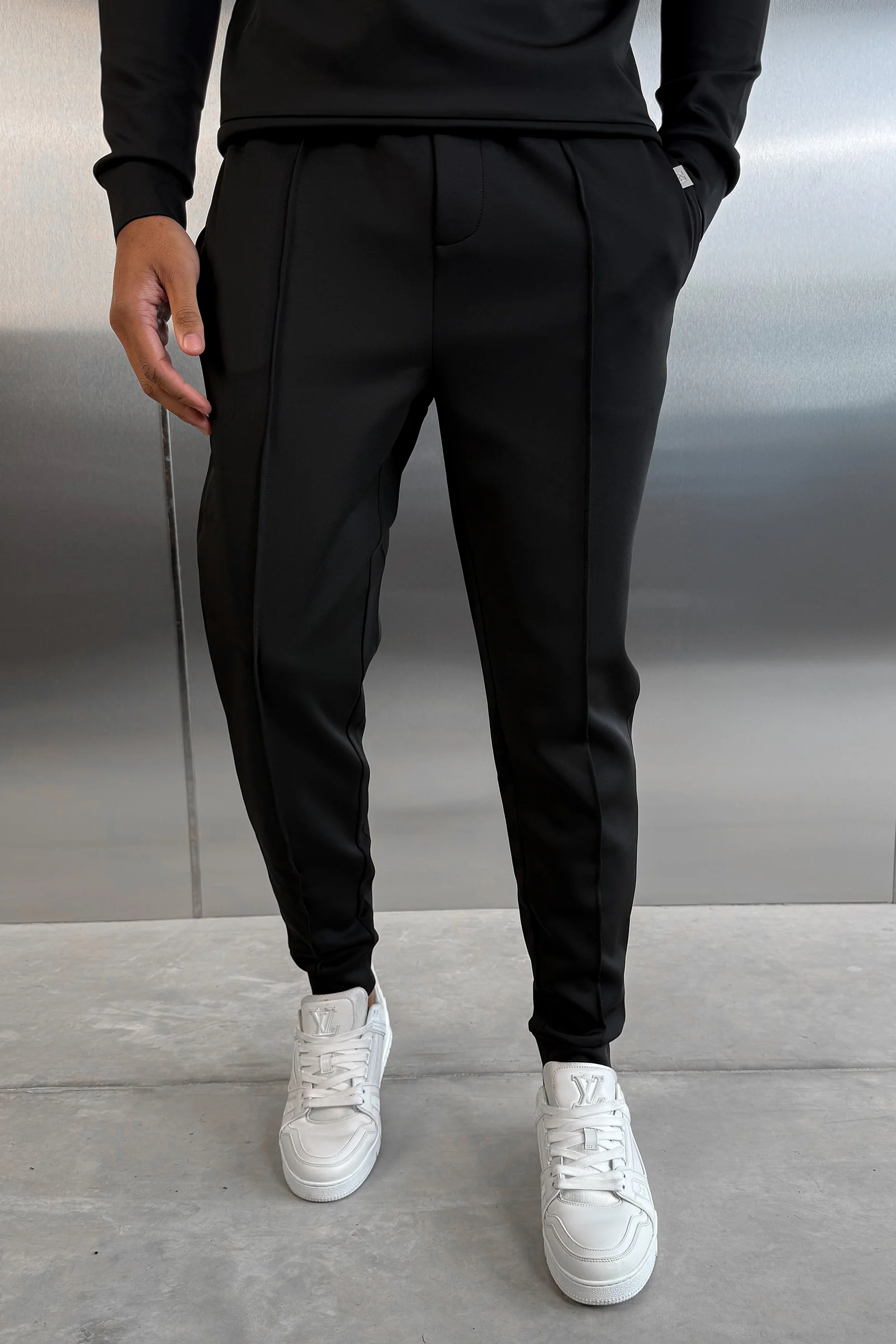 Scuba Pintuck Joggers - Black - Image 4
