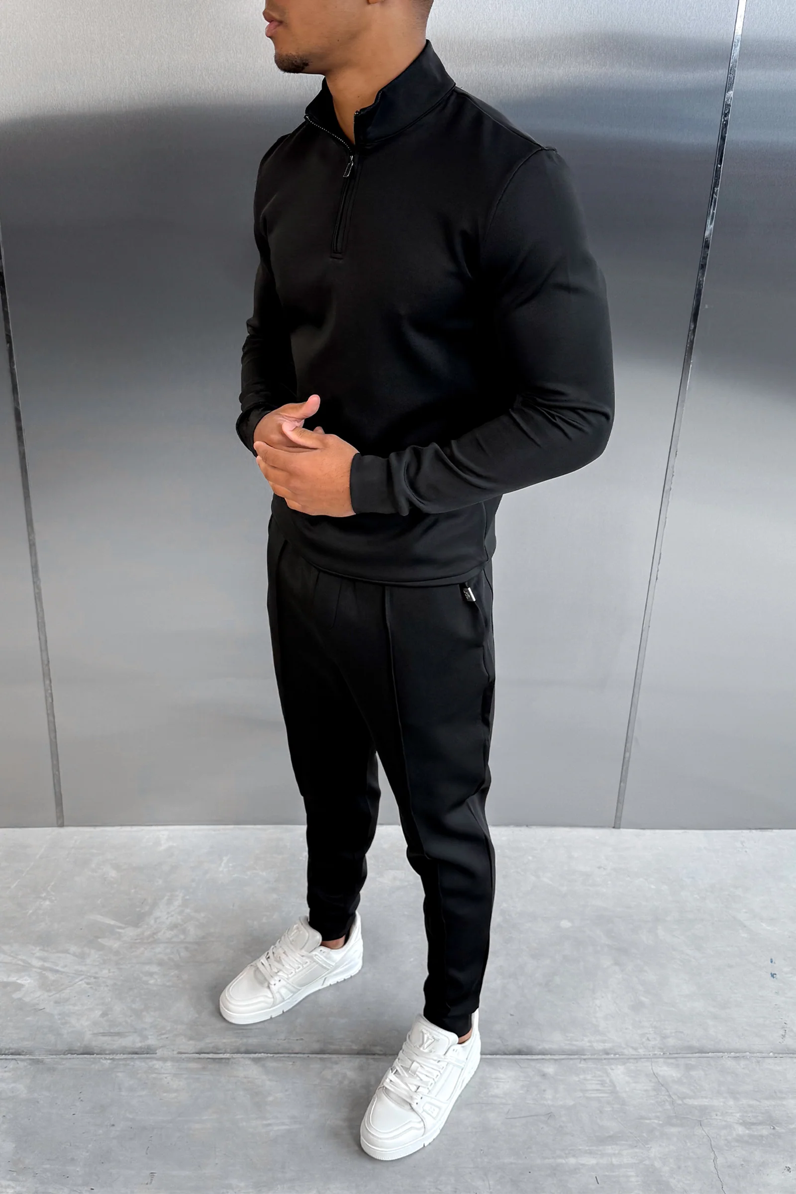 Scuba Quarter Zip Jumper - Black - Image 6
