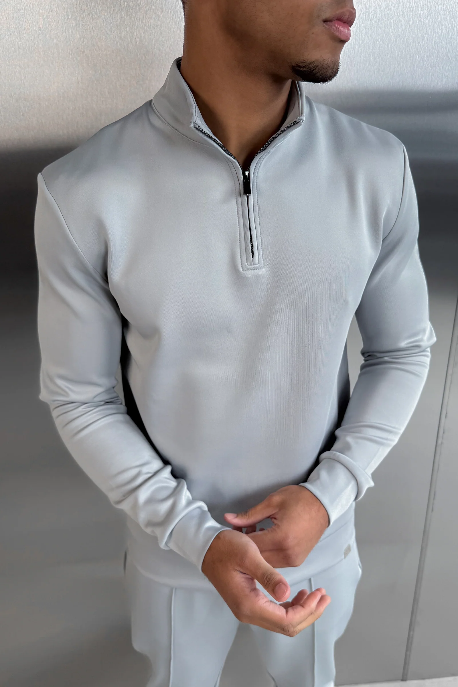 Scuba Quarter Zip Jumper - Grey - Image 3