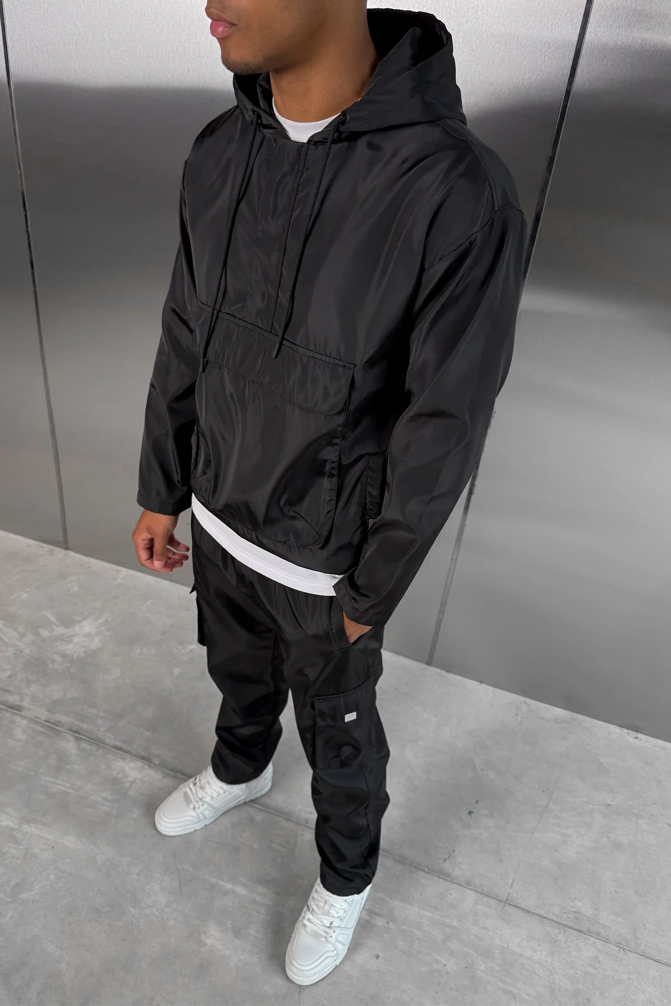 Matte Nylon Cargo Pant - Black - Image 6