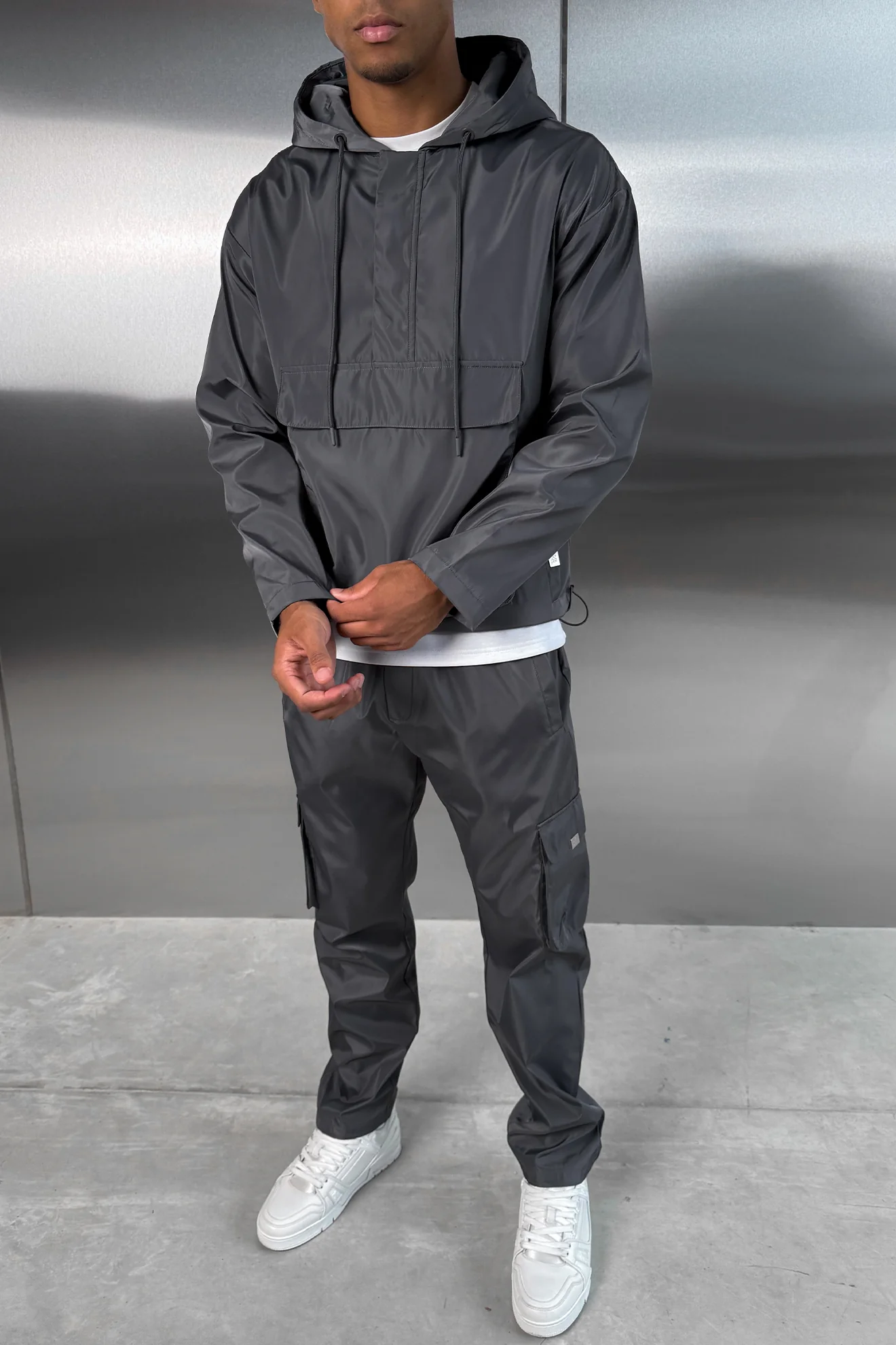 Matte Nylon Cargo Pant - Charcoal - Image 6