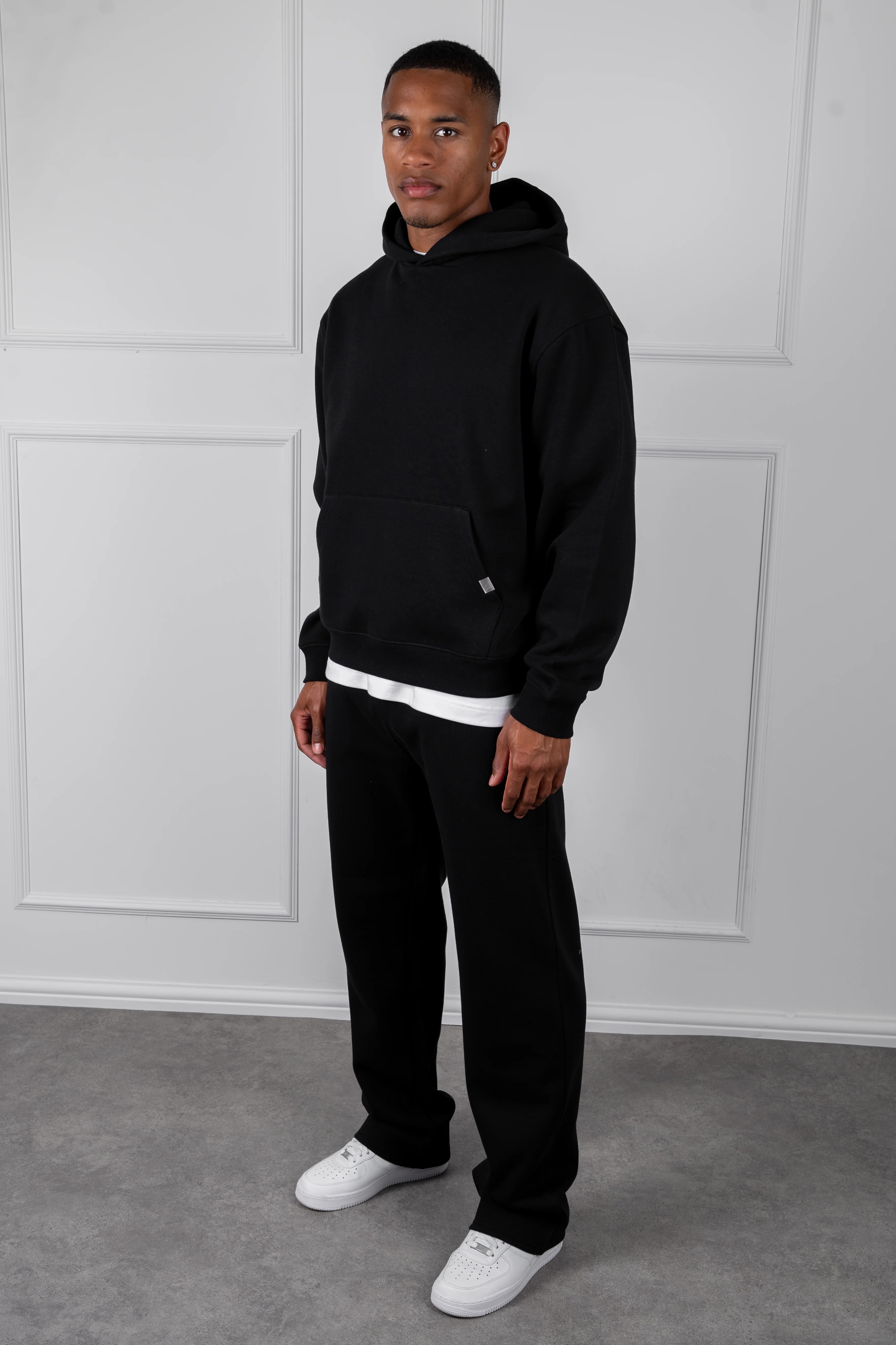 Oversized Boxy Hoodie - Black - Image 3