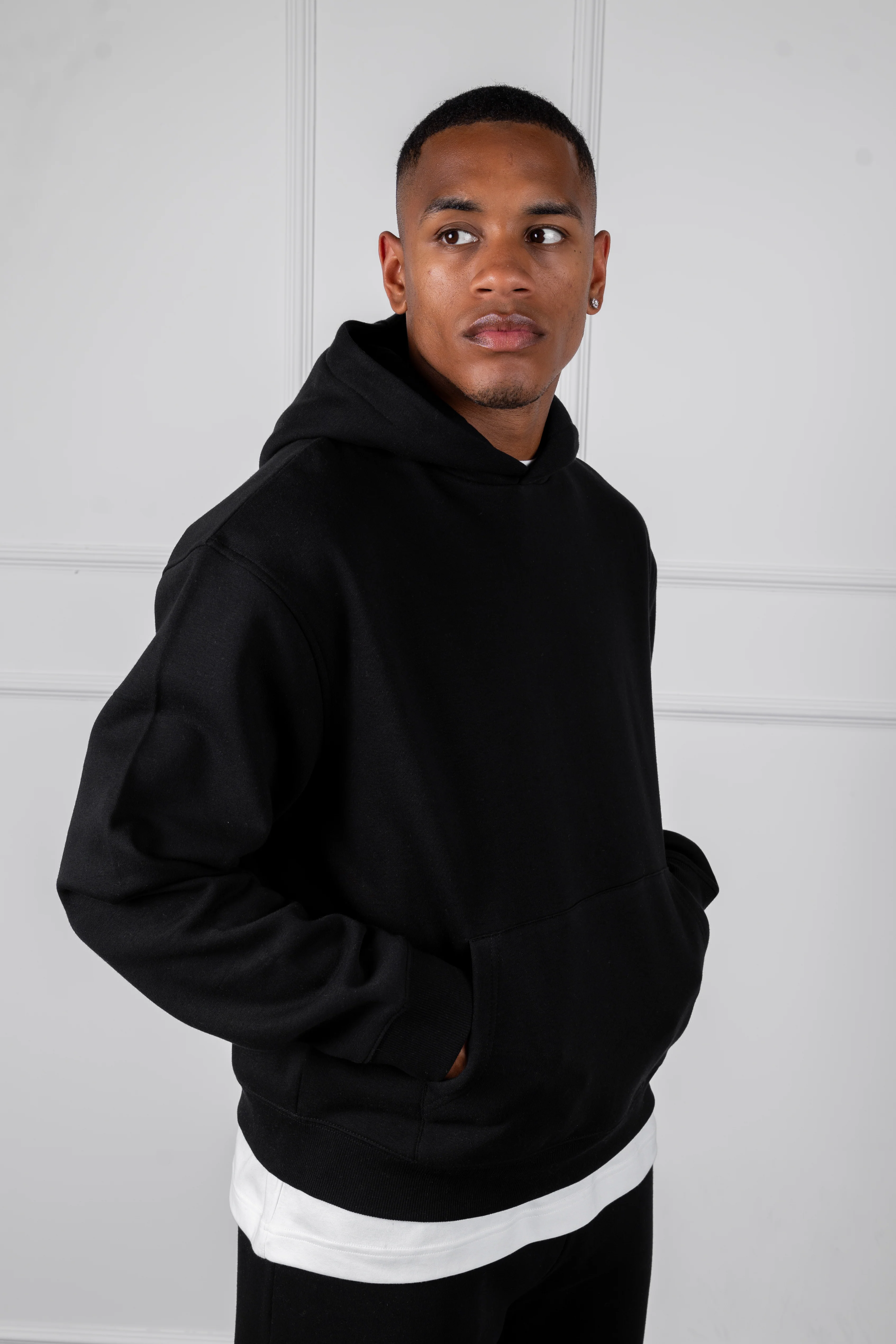 Oversized Boxy Hoodie - Black - Image 4