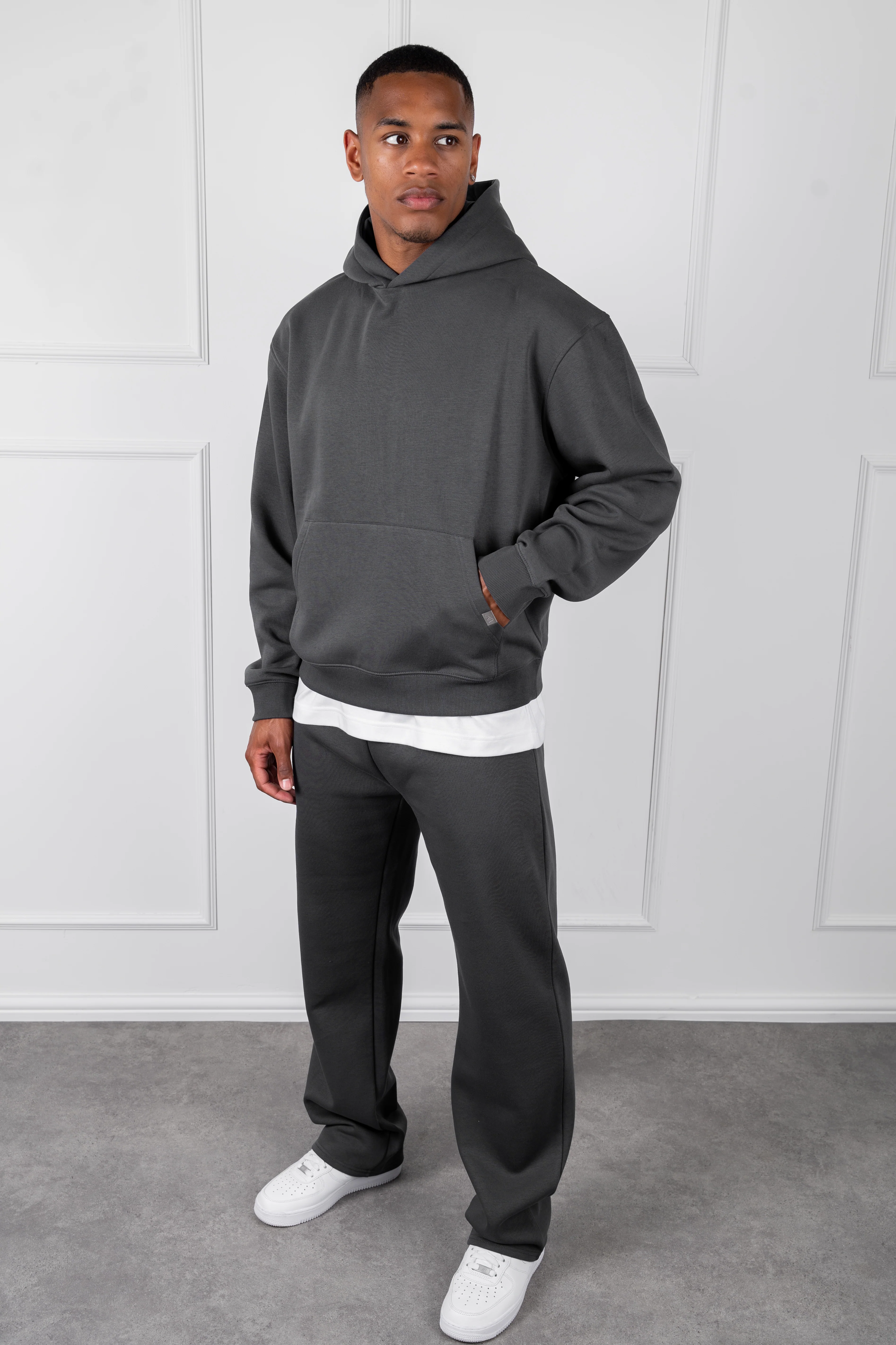 Oversized Boxy Hoodie - Charcoal - Image 3