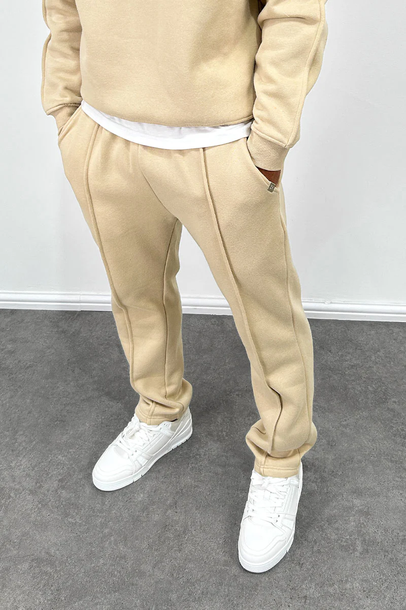 Relaxed Pintuck Joggers - Taupe - Image 5