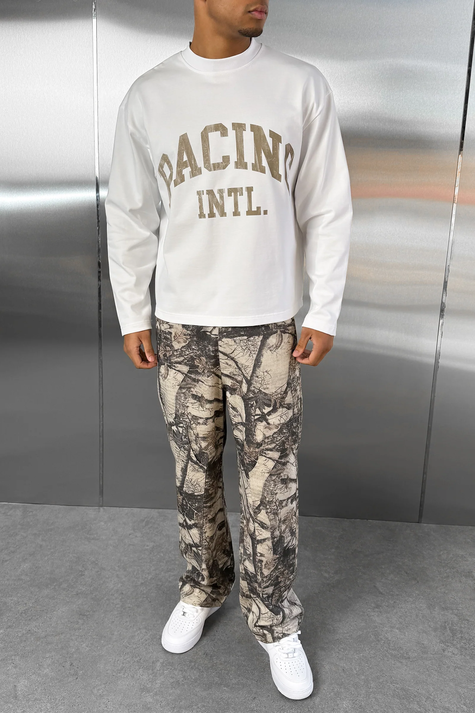 Racing Boxy Long Sleeve T-Shirt - White - Image 11