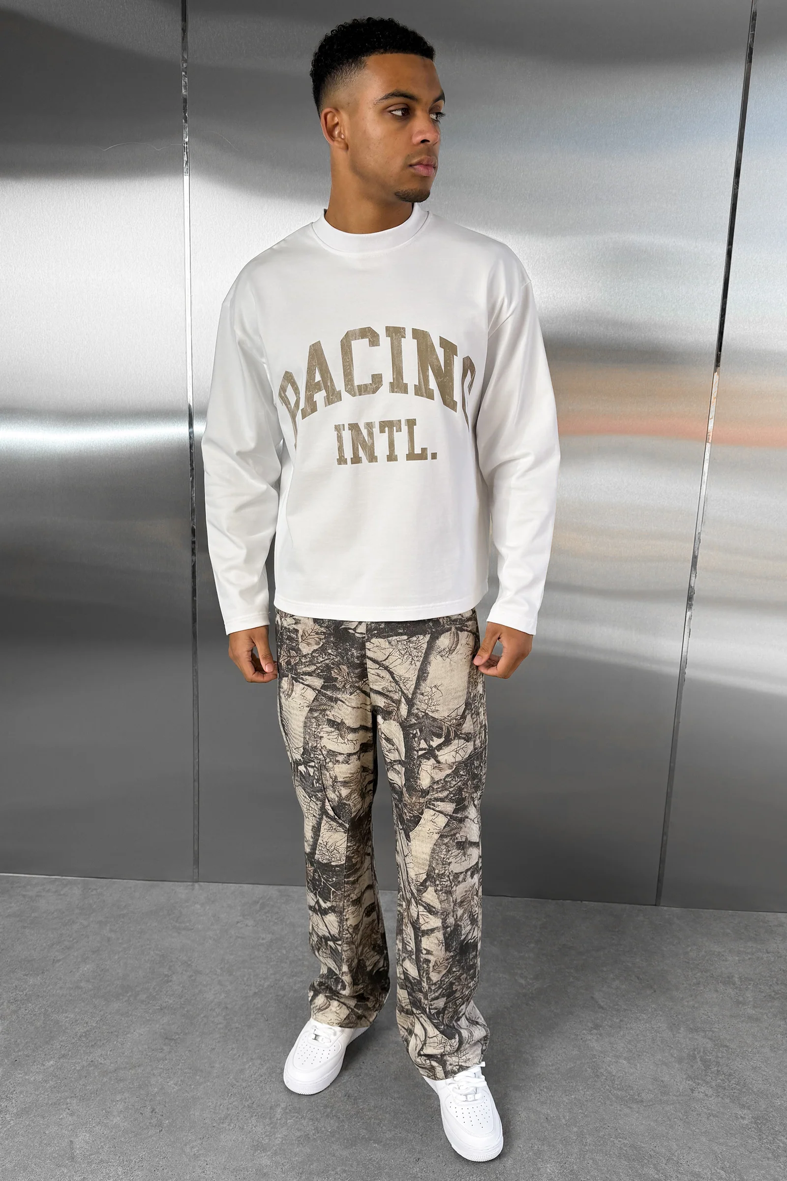 Racing Boxy Long Sleeve T-Shirt - White - Image 12
