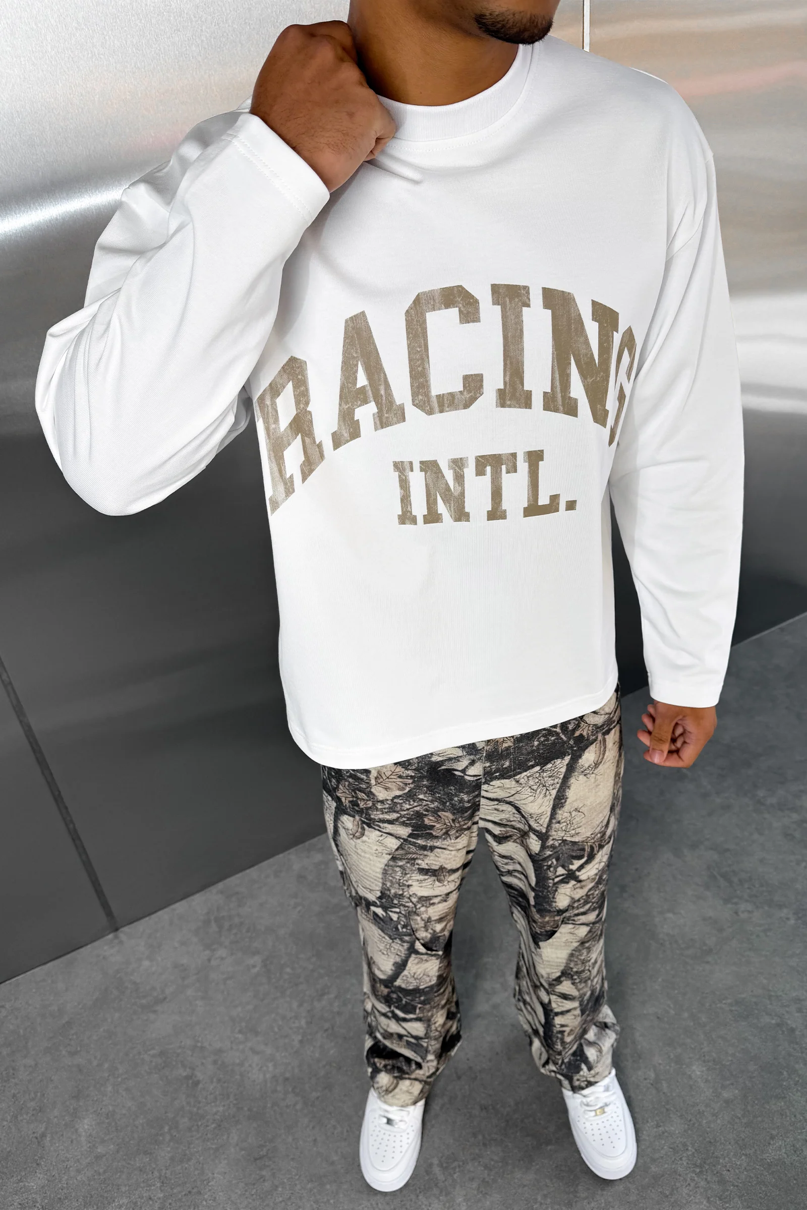Racing Boxy Long Sleeve T-Shirt - White - Image 13