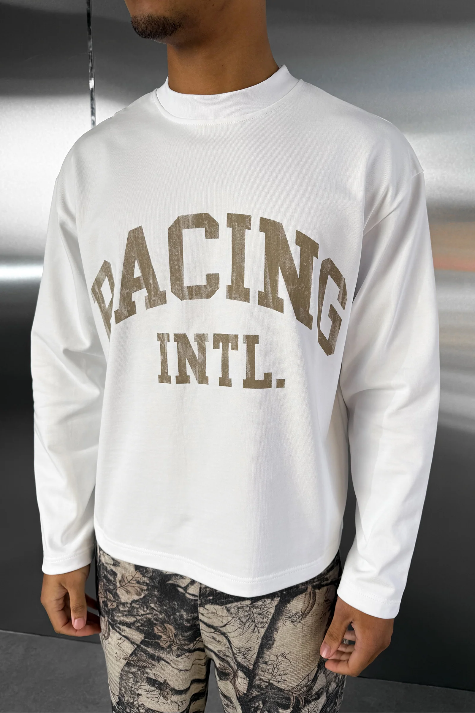 Racing Boxy Long Sleeve T-Shirt - White - Image 5