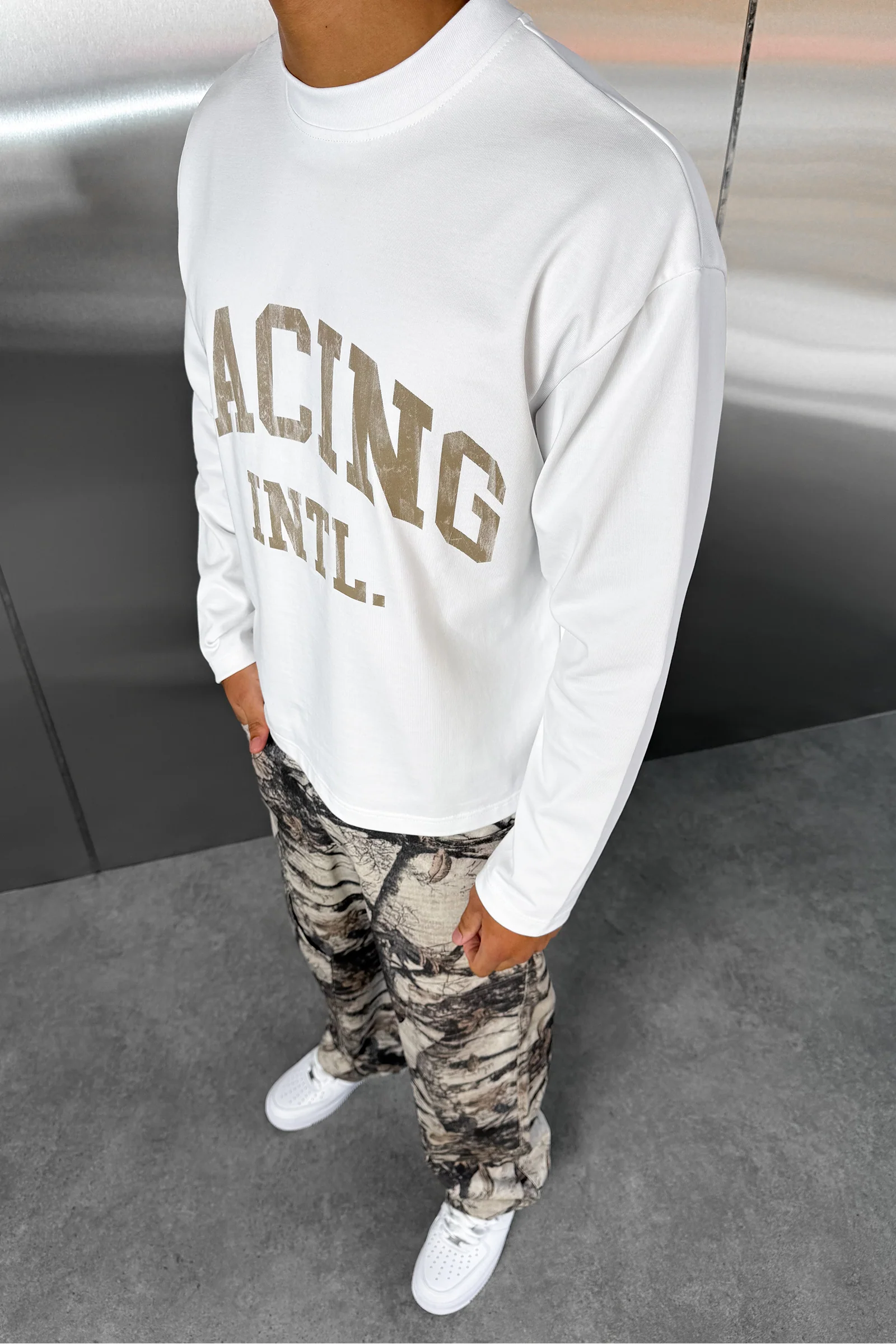 Racing Boxy Long Sleeve T-Shirt - White - Image 6