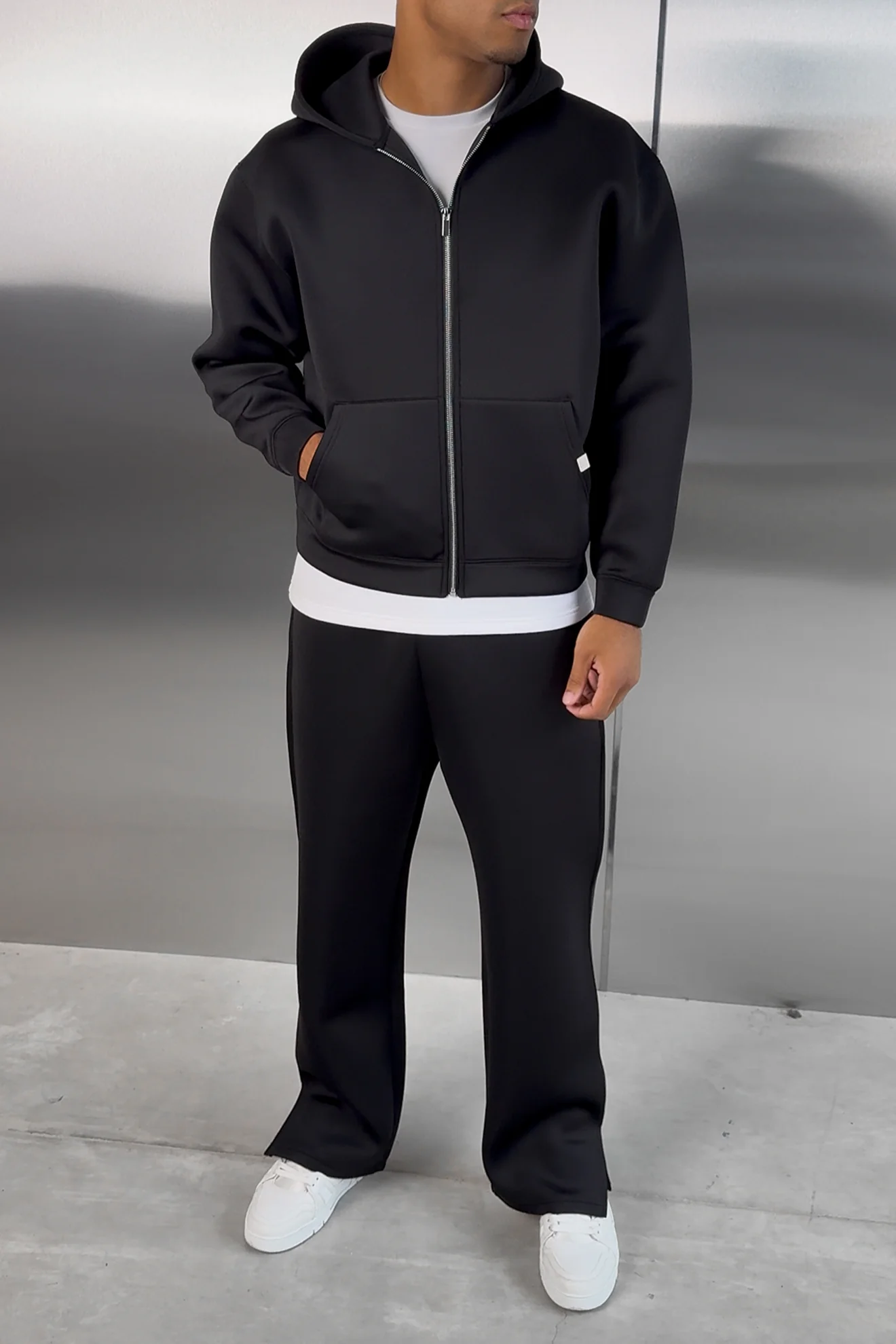 Scuba Split Hem Jogger - Black - Image 3