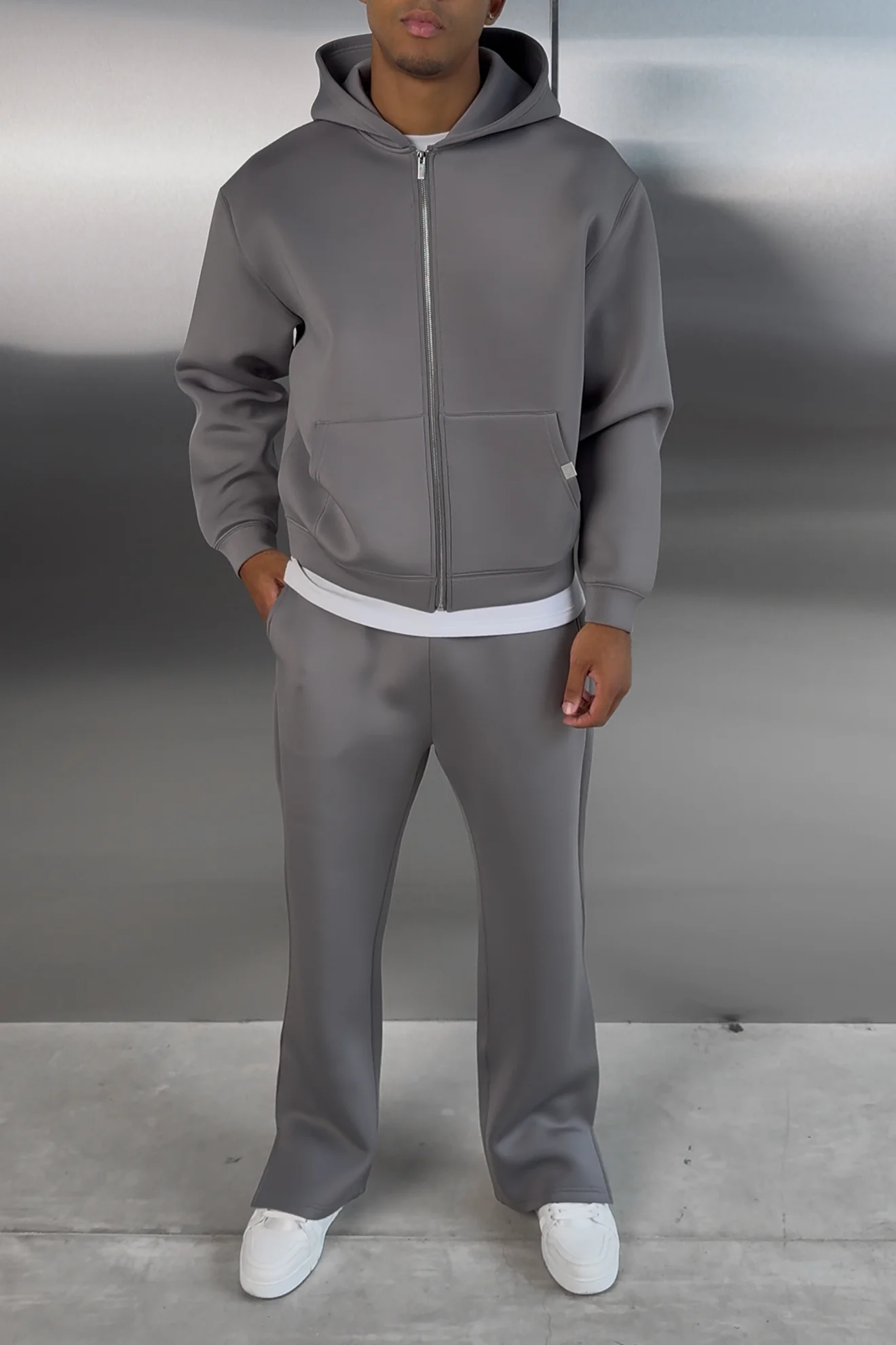 Scuba Split Hem Jogger - Grey - Image 5