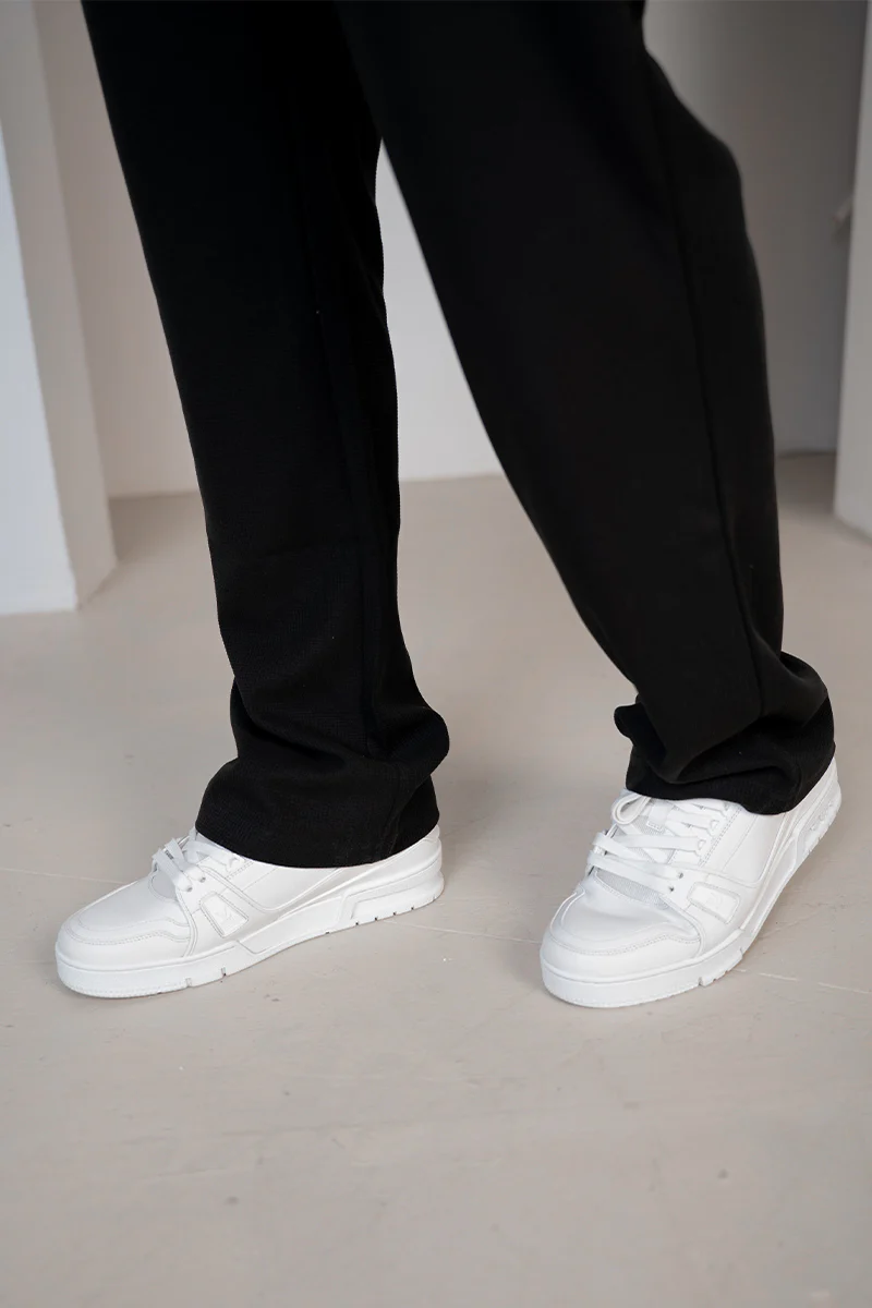 Waffle Straight Joggers - Black - Image 7