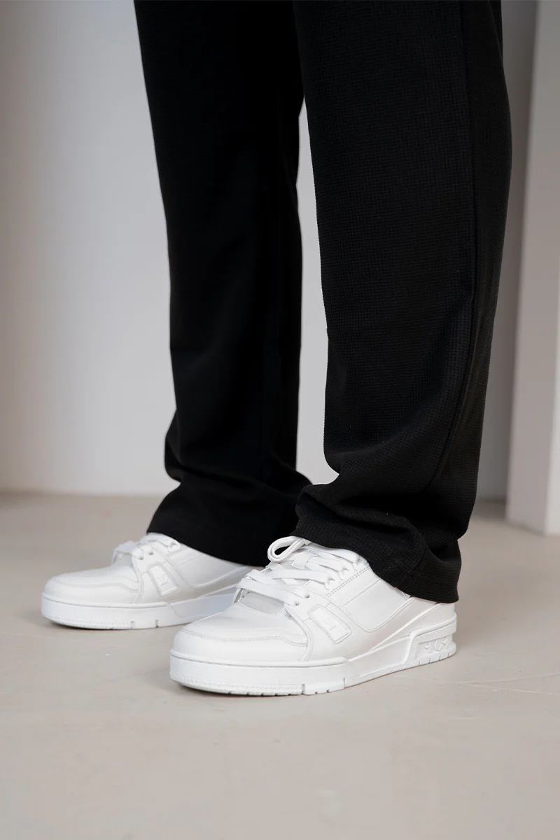 Waffle Straight Joggers - Black - Image 8
