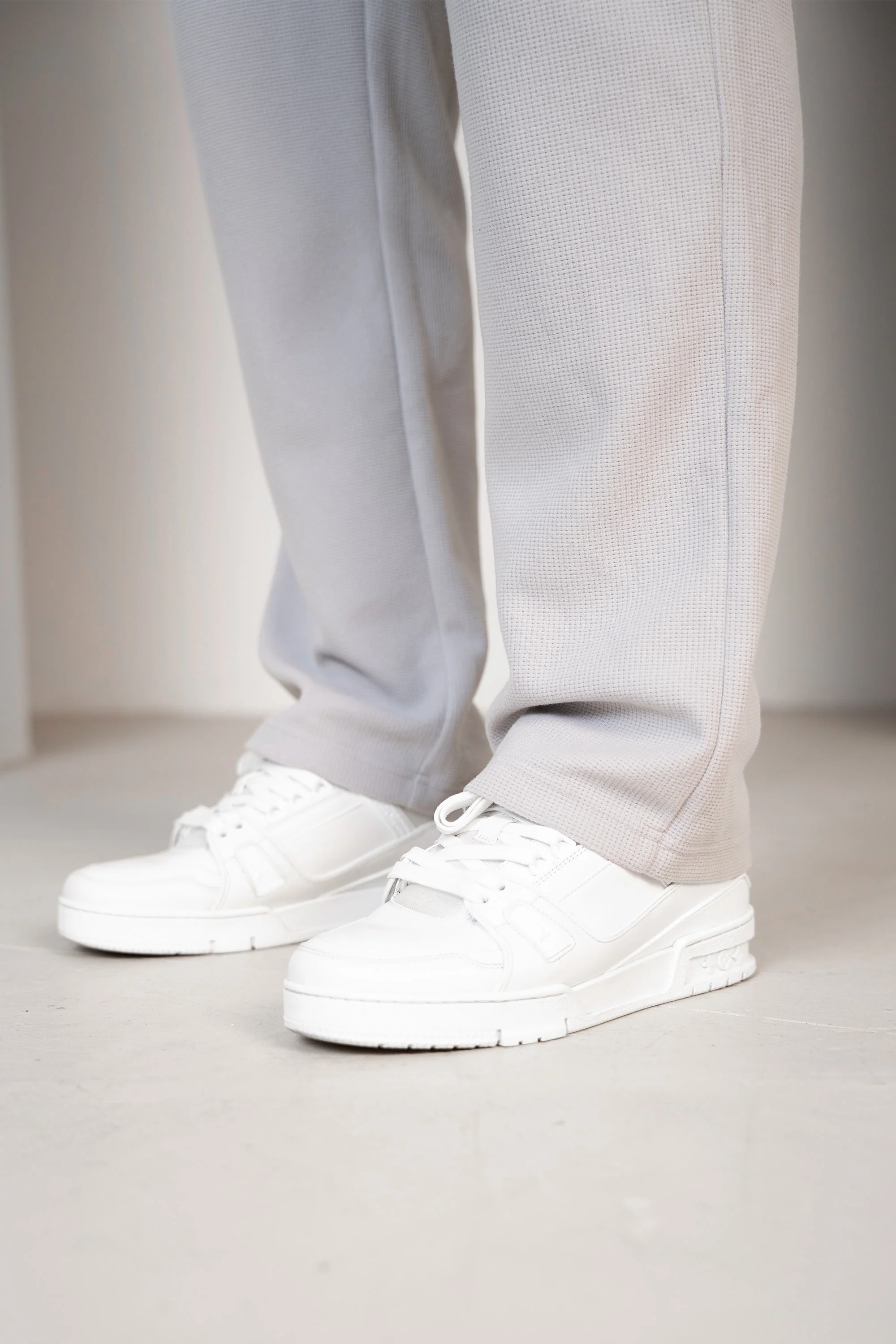 Waffle Straight Leg Joggers - Grey - Image 4